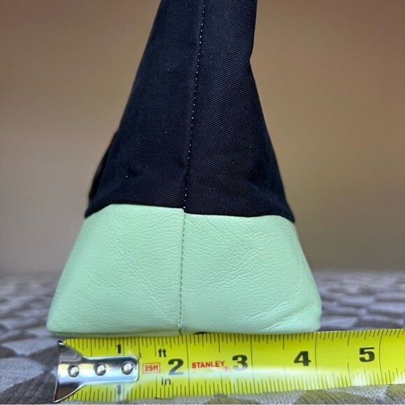 Bobo Bags Handcrafted in Denver Lime Green & Black Handbag Purse Bamboo Handles - Picture 8 of 15